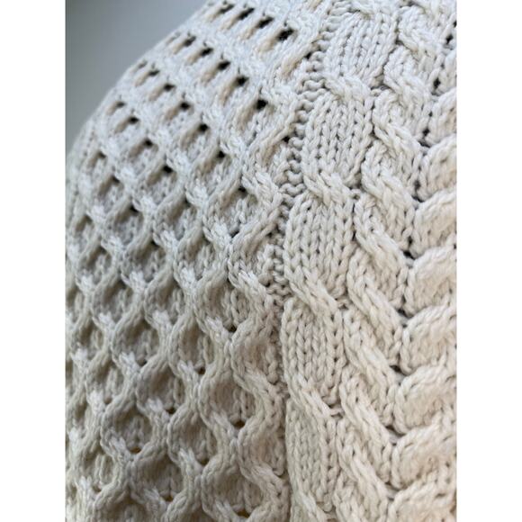 Carraig Donn Merino Wool Ivory Cable Knit Pullover Sweater Fisherman Unisex - Picture 6 of 8